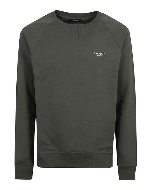 Balmain Gray Flock Sweatshirt for men