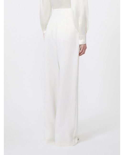 Max Mara White Pantalone Balta Bianco