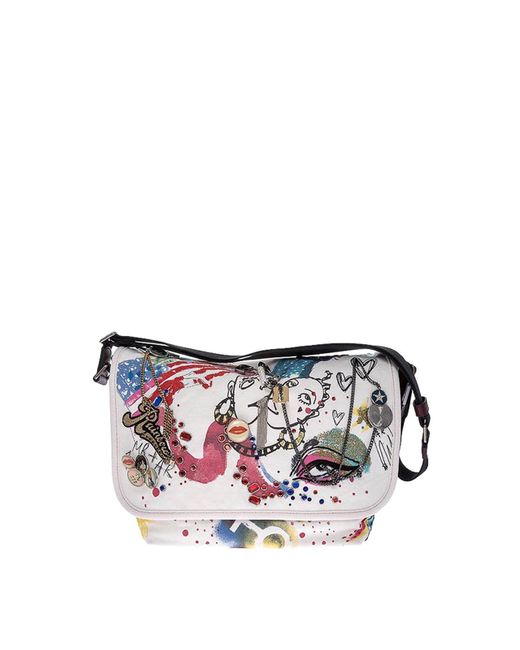 Marc Jacobs White Collage Printed Canvas Bag for men