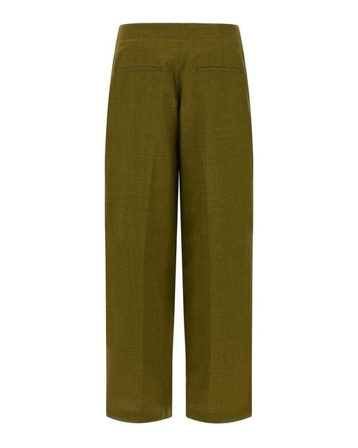 Theory Green Deep Pleat Pants
