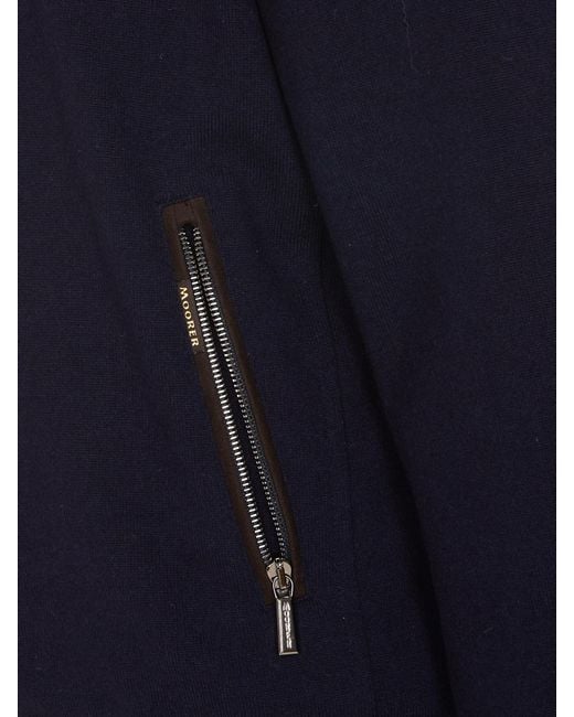 Moorer Blue Wool-Cashmere Jacket With Removable Fur for men