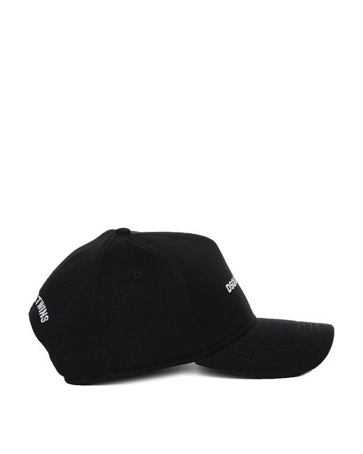 DSquared² Black Ukrainered2 Peaked Cap With Logo for men