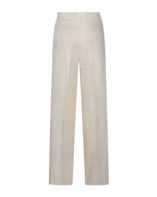 Incotex White Linen Trousers