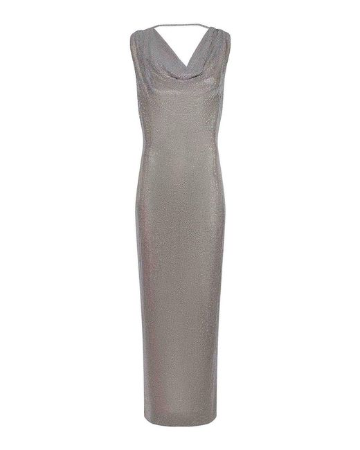 GIUSEPPE DI MORABITO Gray Dress By Made Of Polyammide