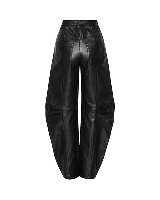 ROTATE BIRGER CHRISTENSEN Blue Leather Cargo Trousers