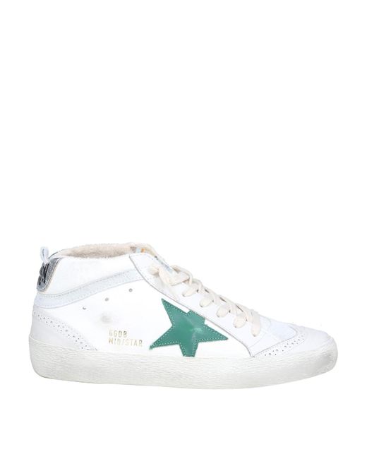 Golden Goose Deluxe Brand Blue Mid Star Sneakers In Leather