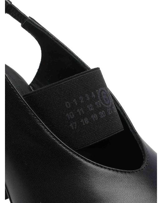 MM6 by Maison Margiela Black Anatomic Numeric Slingback