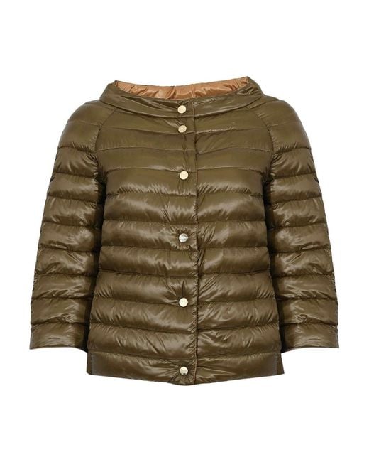 Herno Brown Reversible Down Jacket With Sleeves