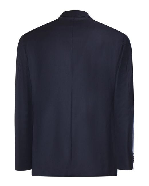 Luigi Bianchi Blue Single-Breasted Wool Jacket for men