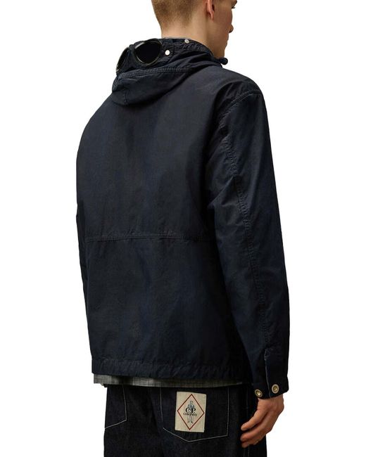C P Company Black Goggle Jacket 50 Wires With Hood for men