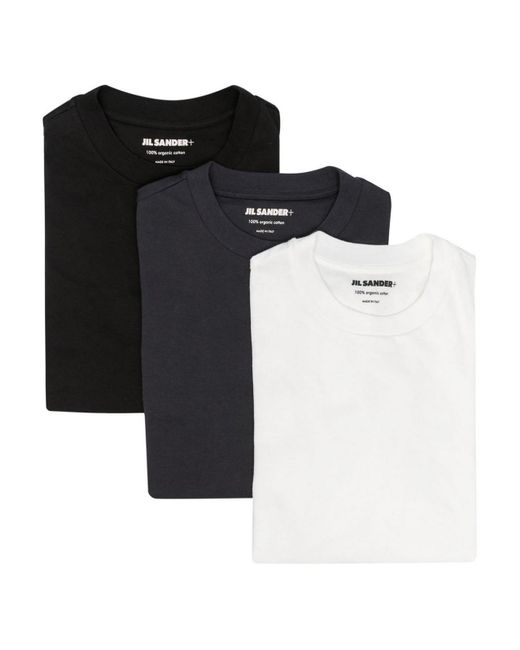 Jil Sander Black Organic-cotton 3-pack T-shirts