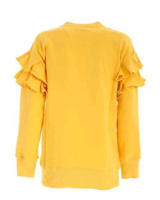 Moschino Yellow Cake Teddy Bear Ruches Sweatshirt