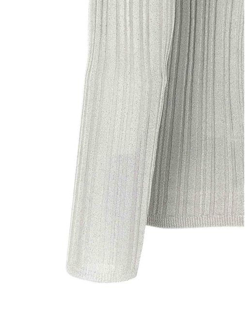 Fabiana Filippi White Lam Thread Sweater