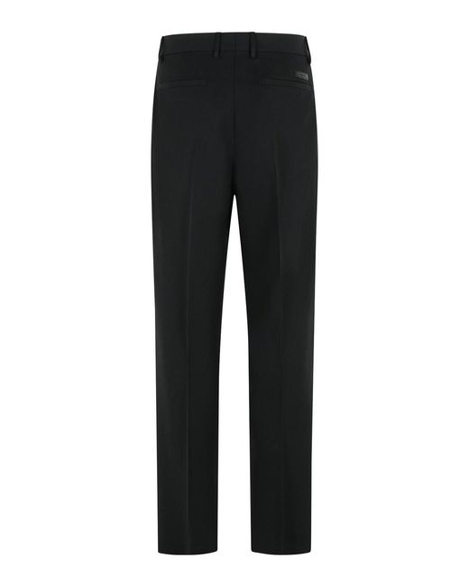 Versace Black Virgin Wool Trousers for men