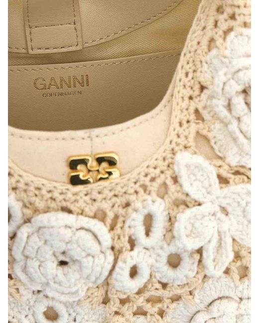 Ganni Metallic Mini Hobo Crochet' Handbag