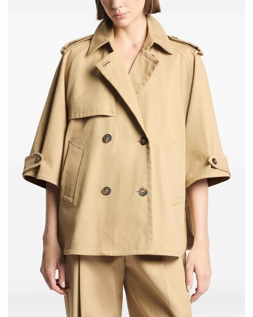 Fay Natural Short-Sleeve Double-Breasted Trench