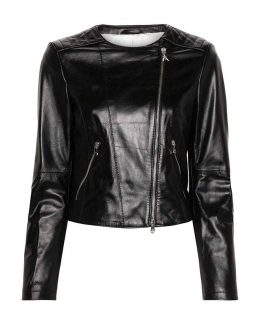 Patrizia Pepe Black Asymmetric Zip Jacket