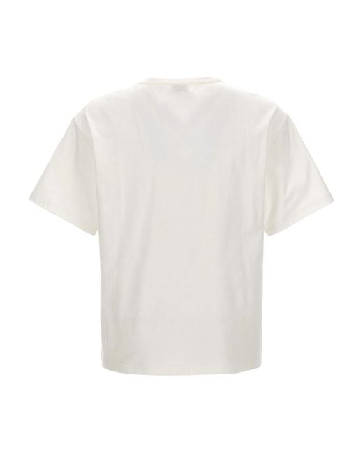 Etro White Logo Embroidery T-shirt for men