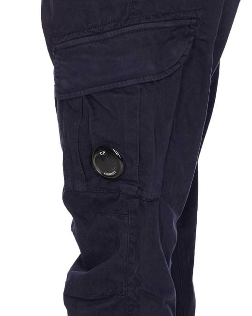 C P Company Blue Total Eclipse Cargo Pants for men