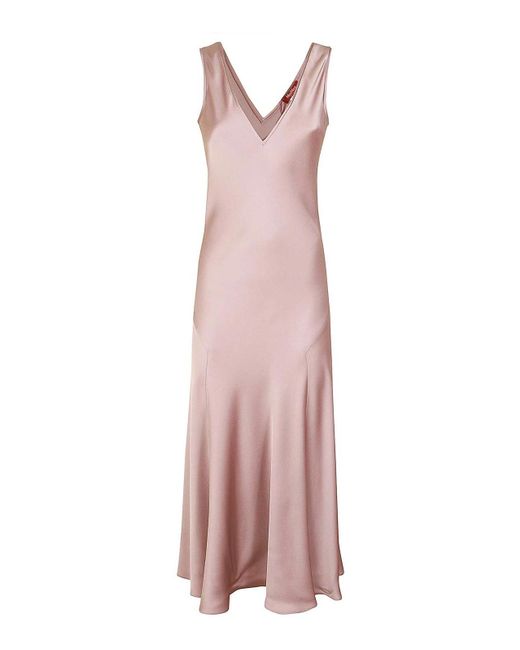 Max Mara Pink Satin Midi Dress