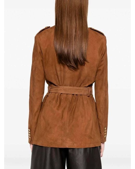 Tagliatore Brown Leather Jacket