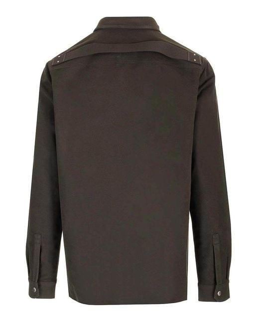 Rick Owens Black Wool Shirt Jacket for men