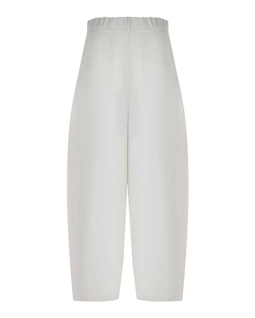 Alysi White Trousers Made From A Linen Blend