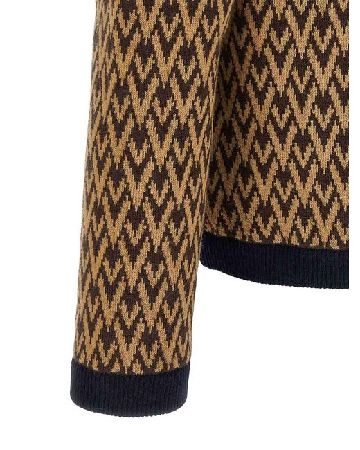 Valentino Garavani Brown 'Toute La V' Cardigan for men