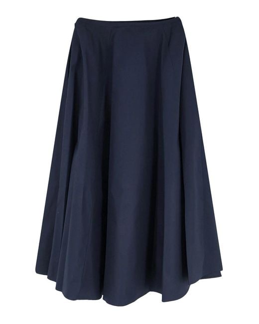 Aspesi Blue Long Cotton Skirt
