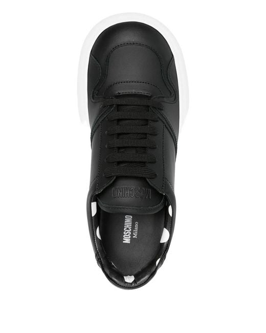 Moschino Black Leather Platform Sneakers for men