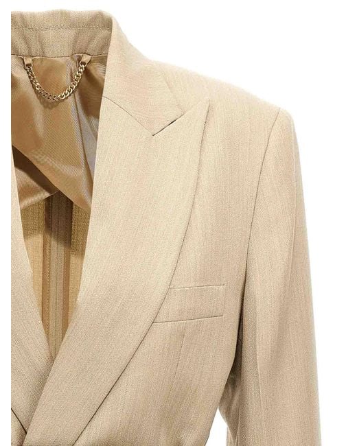 Victoria Beckham Natural Belt Blazer