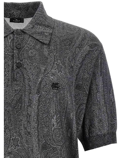 Etro Gray Polo Shirt for men
