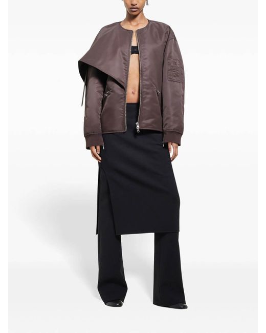 Courreges Brown Bomber With Oversized Bow
