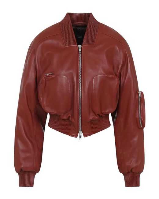 Phoebe Philo Red Pocket Bomber Jacket