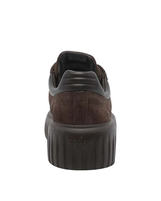 Hogan Brown H-Stripes Sneakers