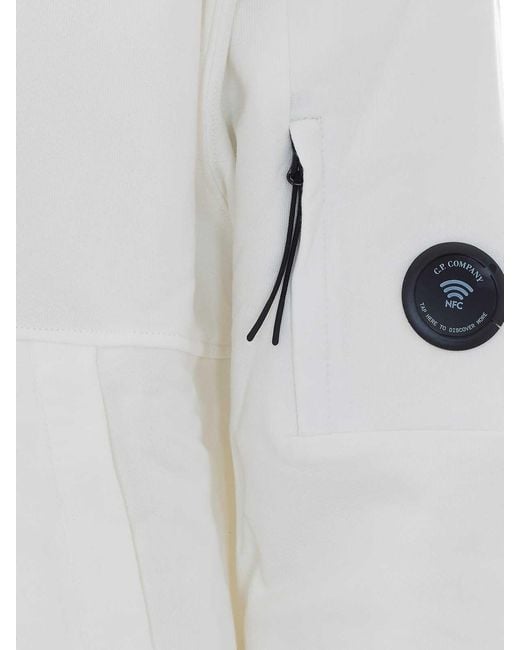 C P Company White Lens Hoodie for men
