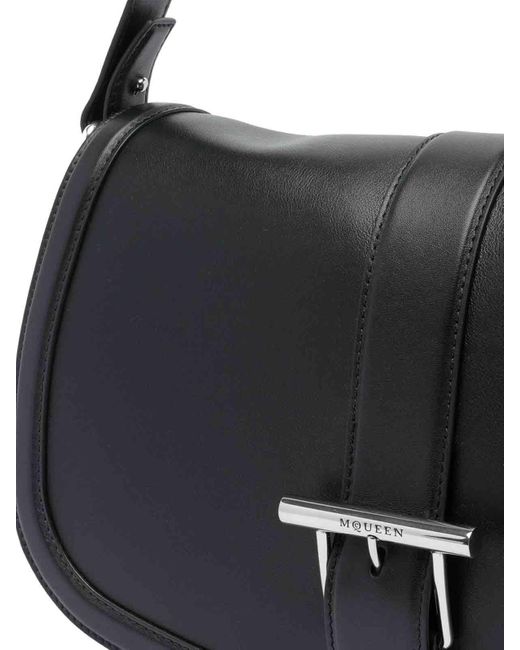 ハンドバッグ MCQUEEN LARGE MCQUEEN SATCHEL BAG WITH T BUCKLE McQueen Large Mcqueen Satchel Bag With T Buckle in Black | Lyst