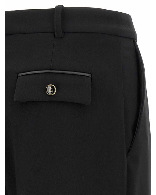 Elisabetta Franchi Black Fluid Cady Pants