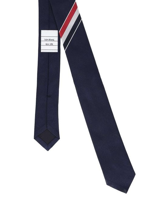 Thom Browne Blue Stripe Detail Tie for men