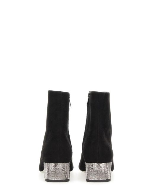 Rene Caovilla Black Rhinestone-Embellished Ankle Boots