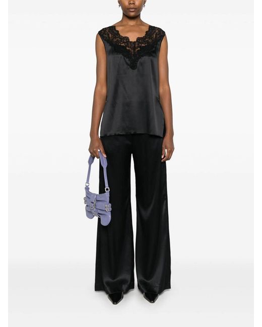 Ermanno Scervino Black Satin Trousers