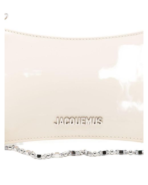 Jacquemus White Le Petit Bisou Chaine Leather Shoulder Bag