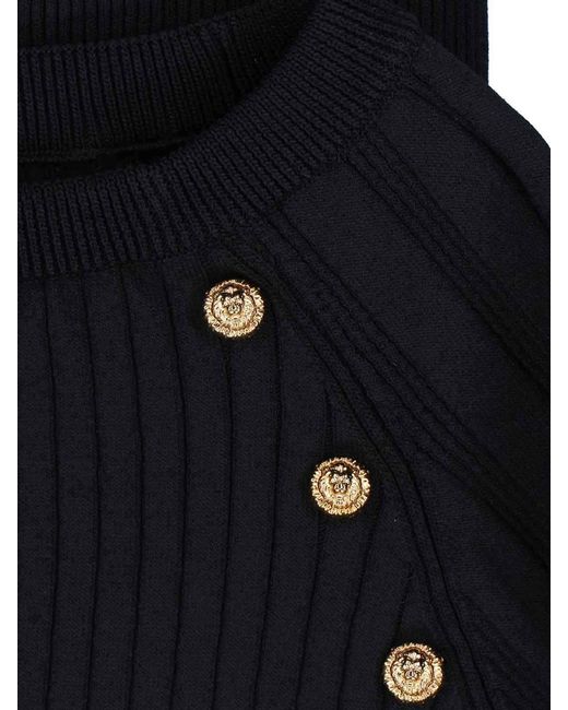 Balmain Black Button Sweater