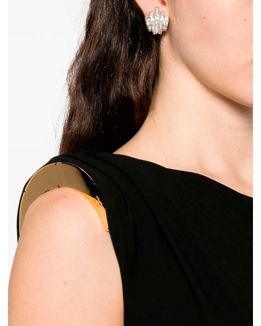 Elisabetta Franchi Black Asymmetric Sleeveless Dress
