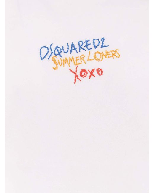 DSquared² White T-Shirt And Pole for men