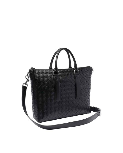 Bottega Veneta Black Brifcase Soft Intertwin for men