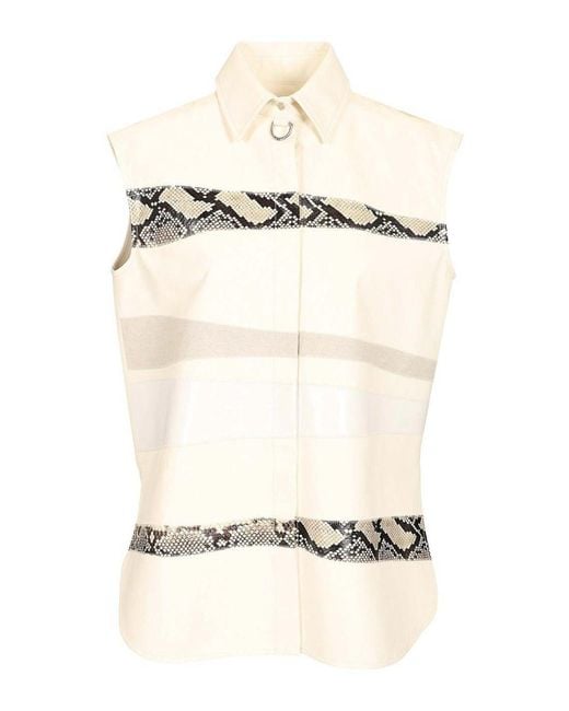 DURAZZI MILANO Natural Sleeveless Leather Shirt