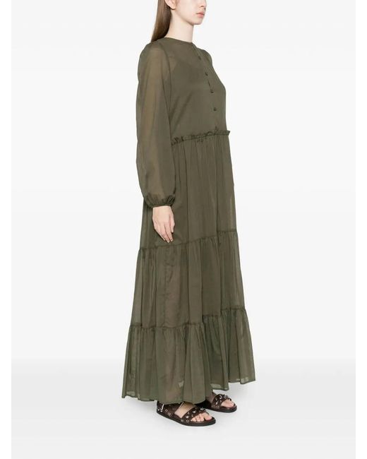 Twinset Green Long Dress And Petticoat