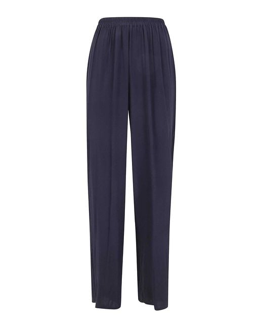 Rossopuro Blue Long Silk Trousers