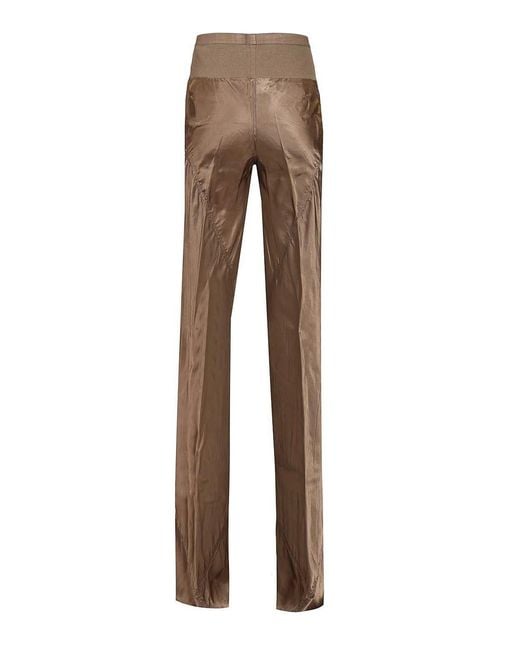 Rick Owens Natural Bias Satin Flared Trousers